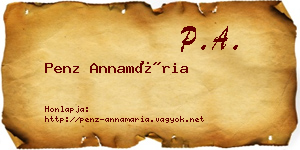 Penz Annamária névjegykártya