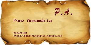 Penz Annamária névjegykártya